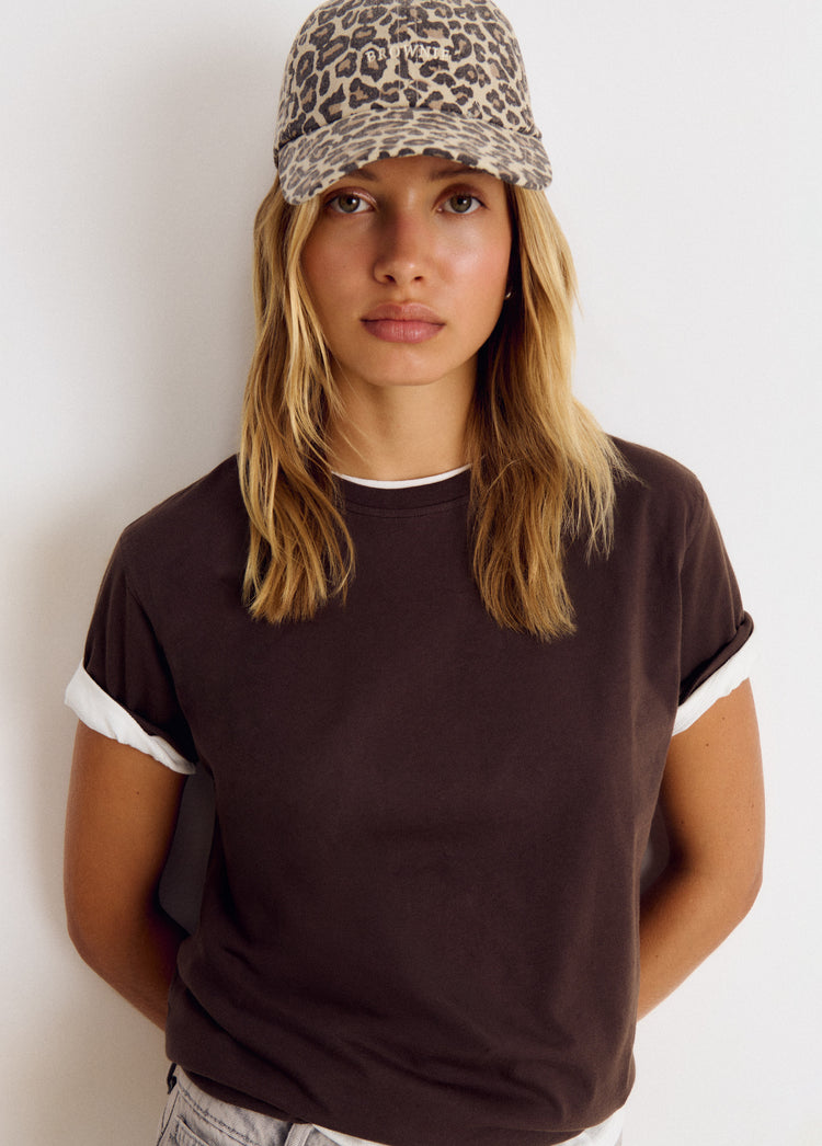 Animal print logo cap