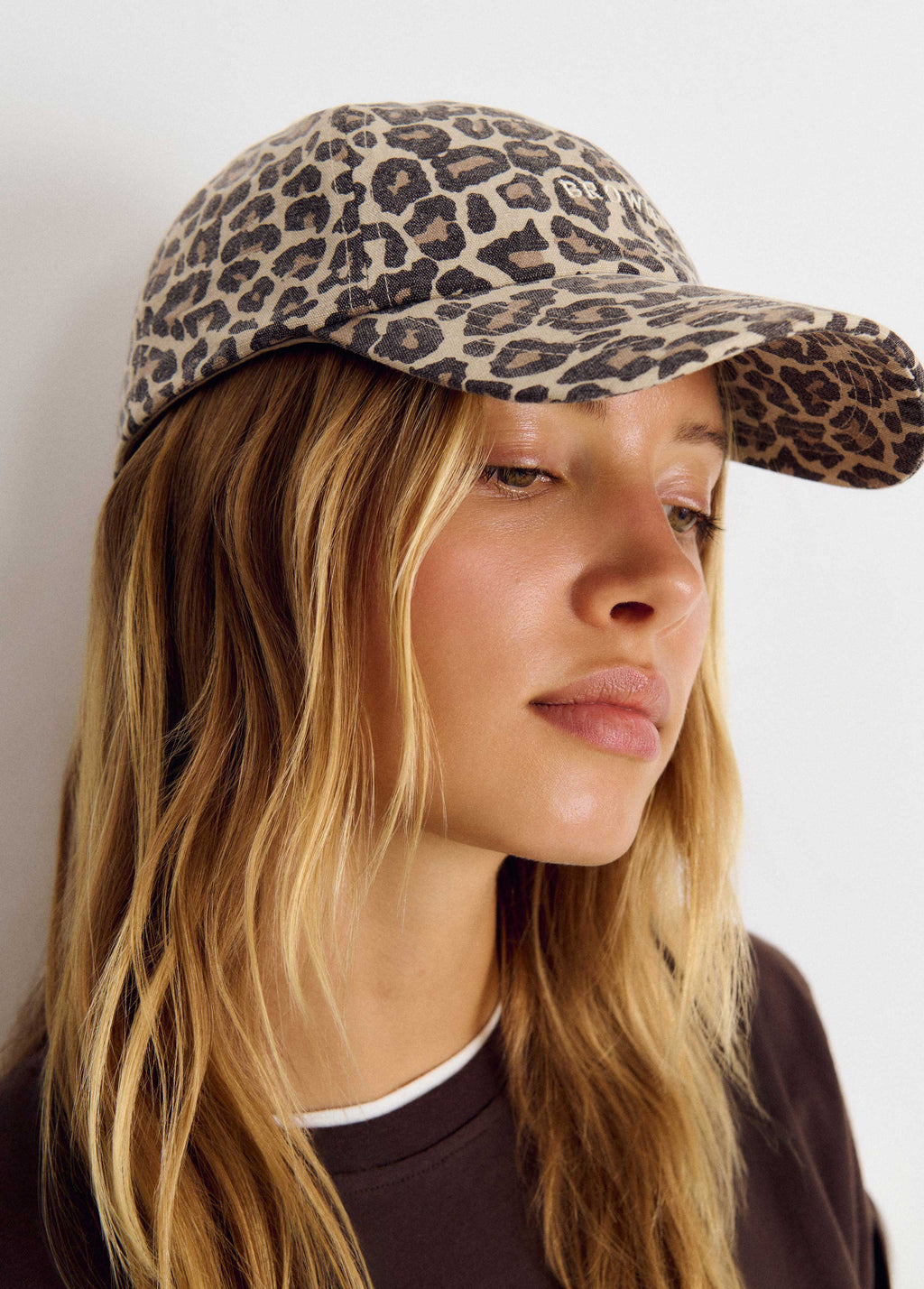 Animal print logo cap