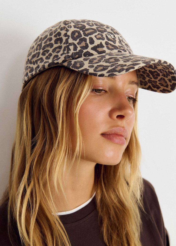 Animal print logo cap
