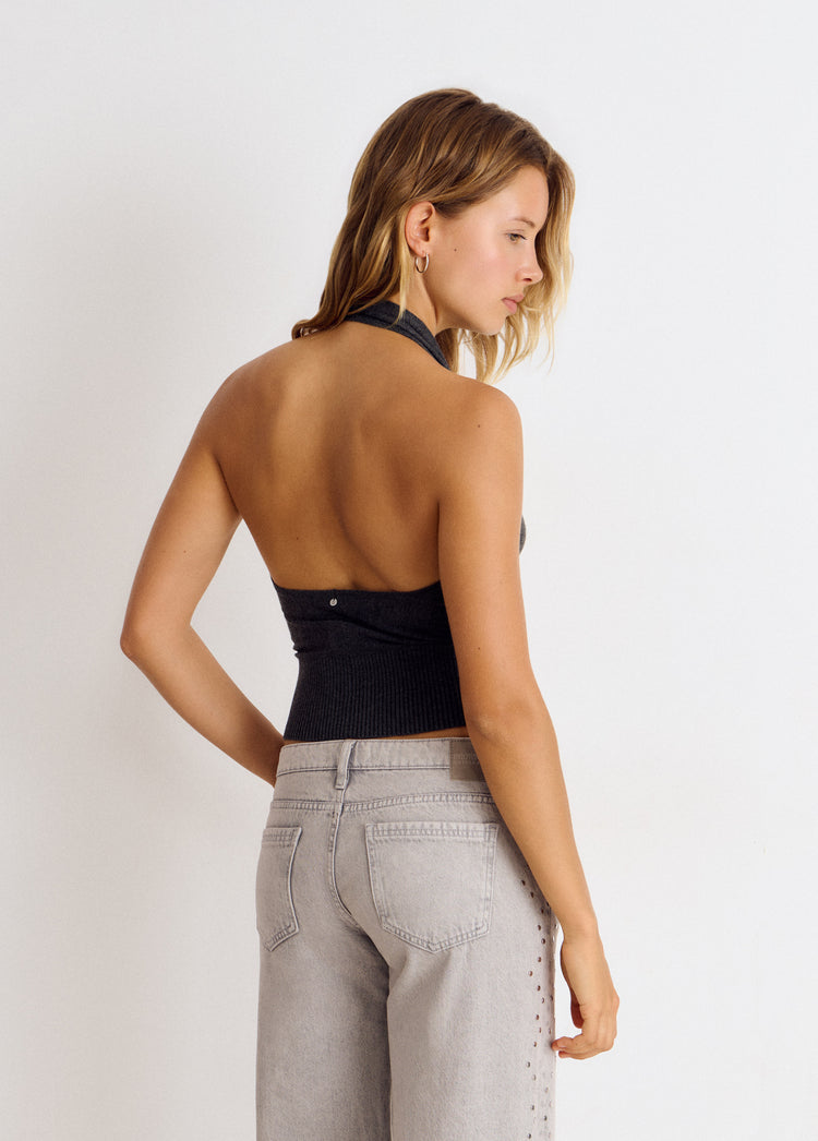 Top with waterfall neckline