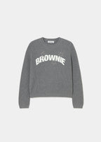 Jersey gris de manga larga con el logotipo brownie bordado en estrellas