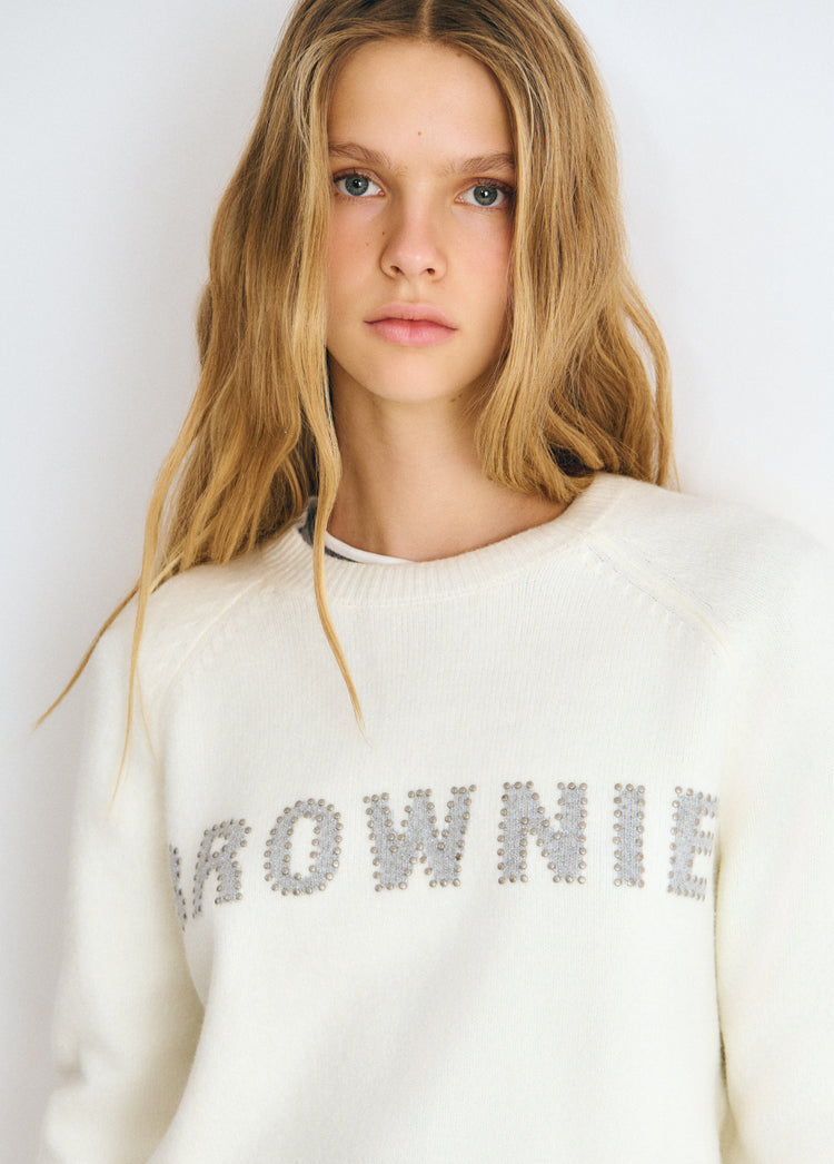 Brownie intarsia sweater