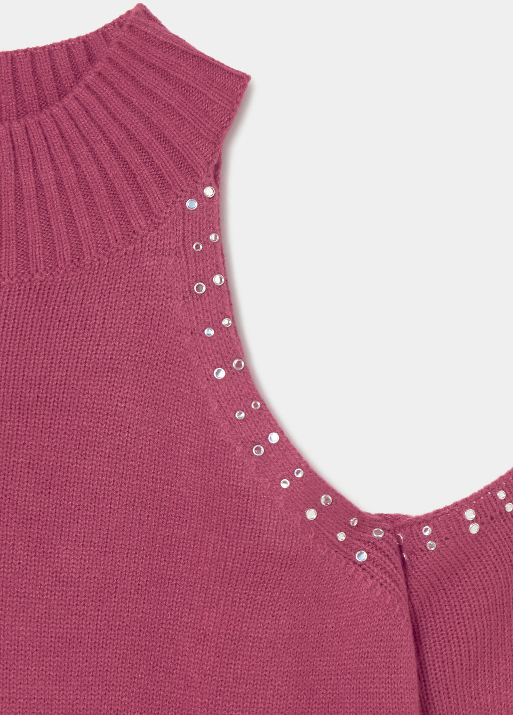 Maglia con spalle scoperte e borchie