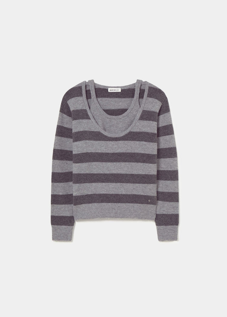 Maglione a doppie righe