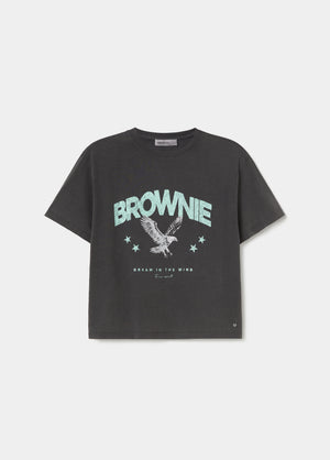 Washed t-shirt glitter wings