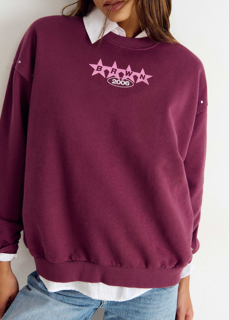 Star-print studded sweatshirt