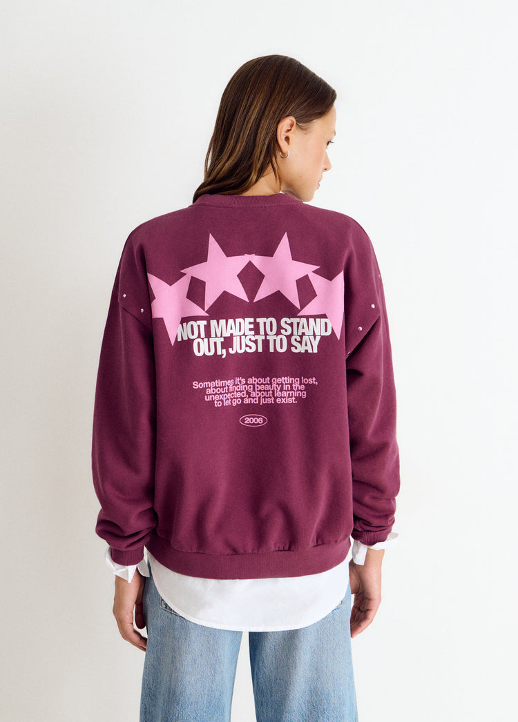 Star-print studded sweatshirt