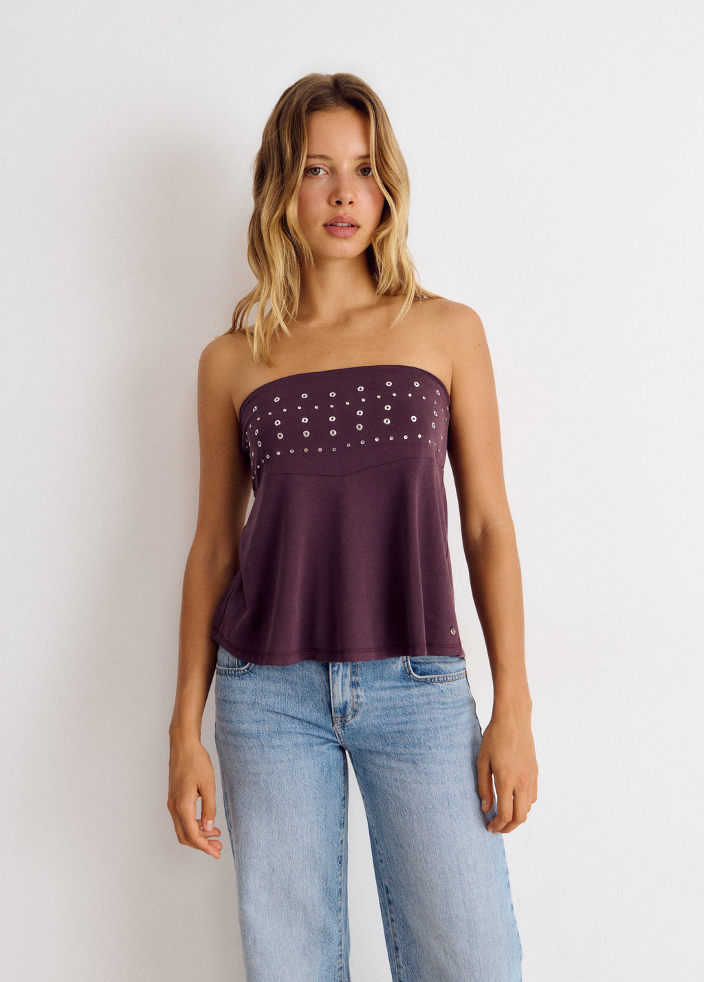 Top bandeau borchie