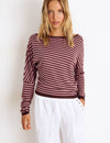 Pull asymétrique rayures