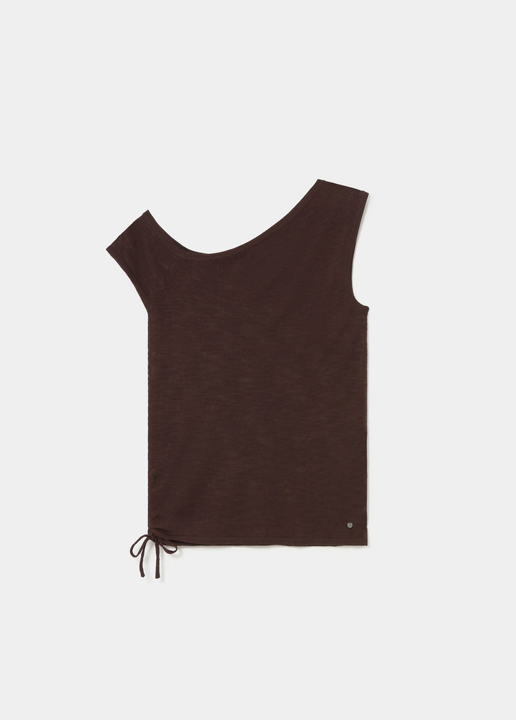 Asymmetric ruched top