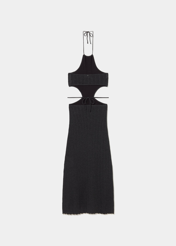 Cut-Out Knit Halter Dress