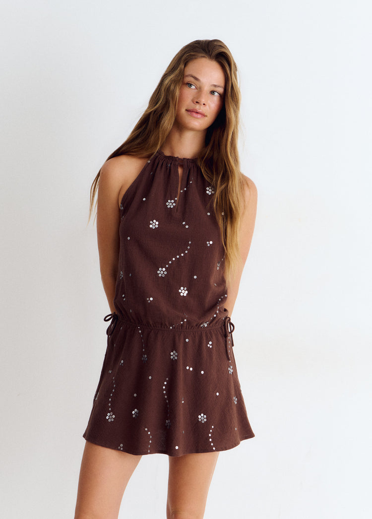 Sequin halter dress