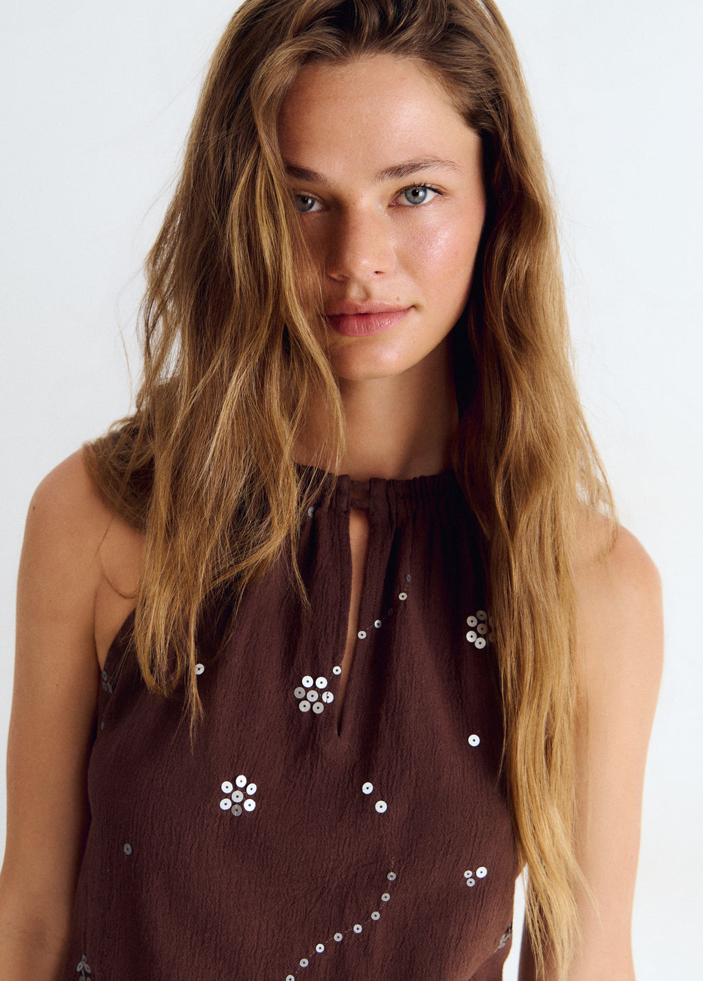 Sequin halter dress
