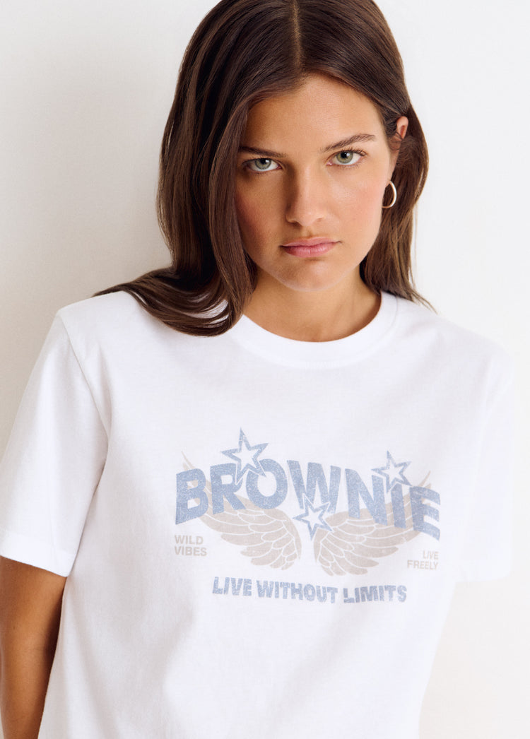Glitter wings print t-shirt