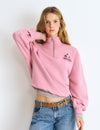 Sweatshirt com fecho e estampado