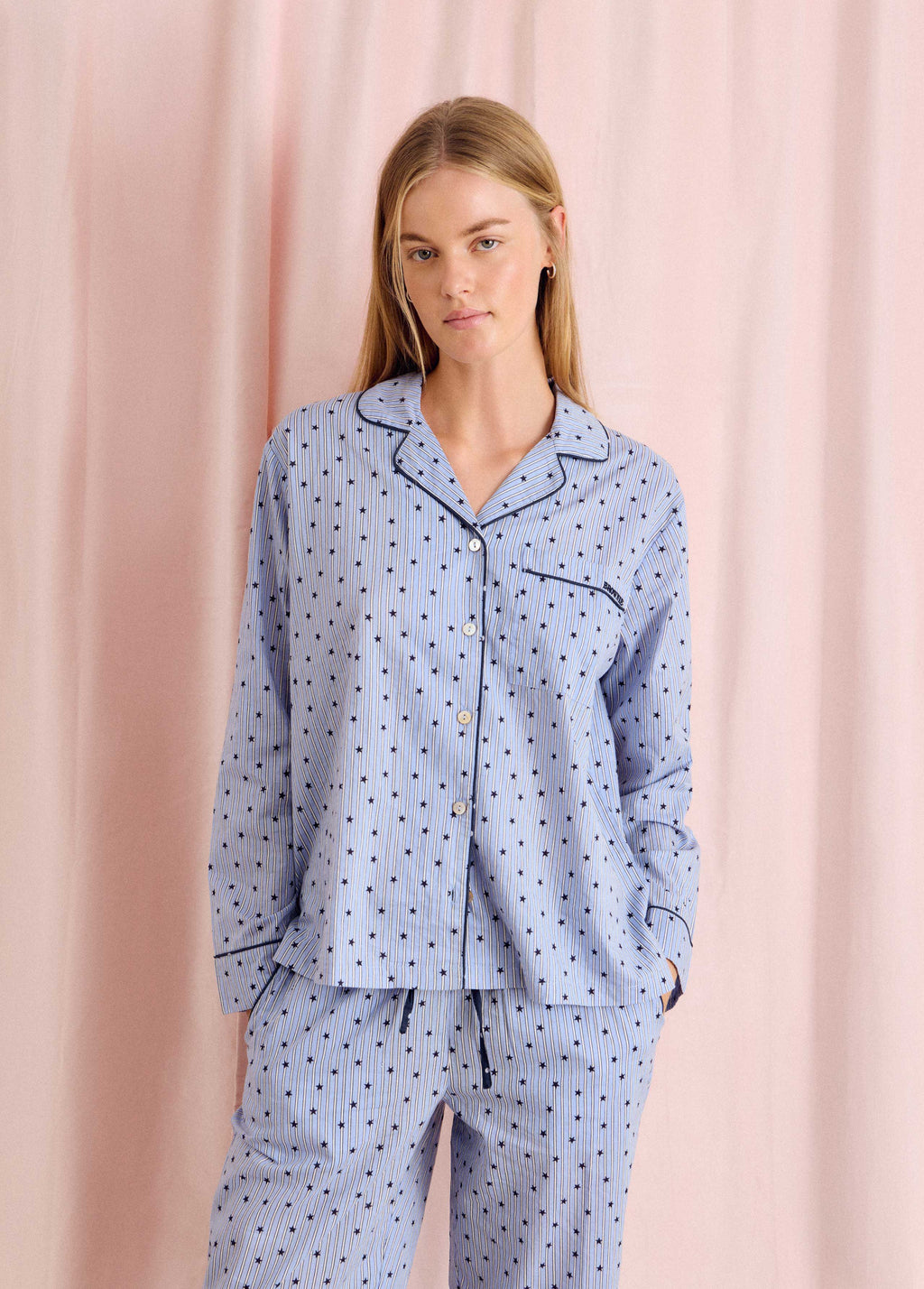 Blue striped pajamas