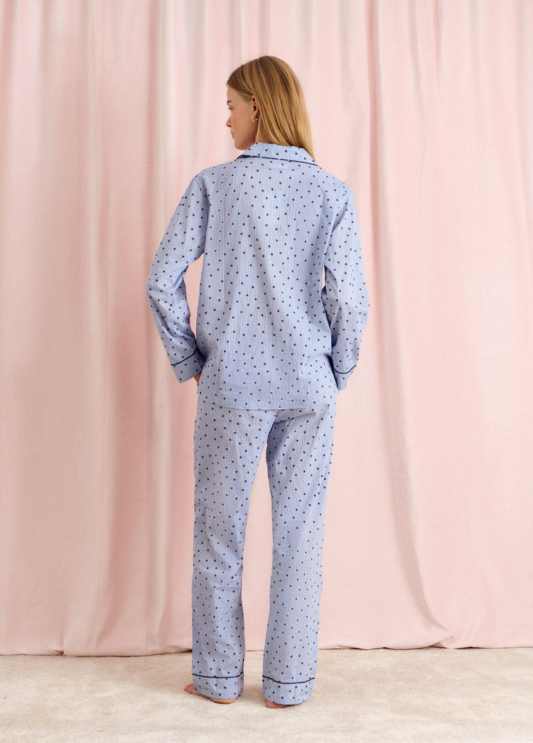 Blue striped pajamas