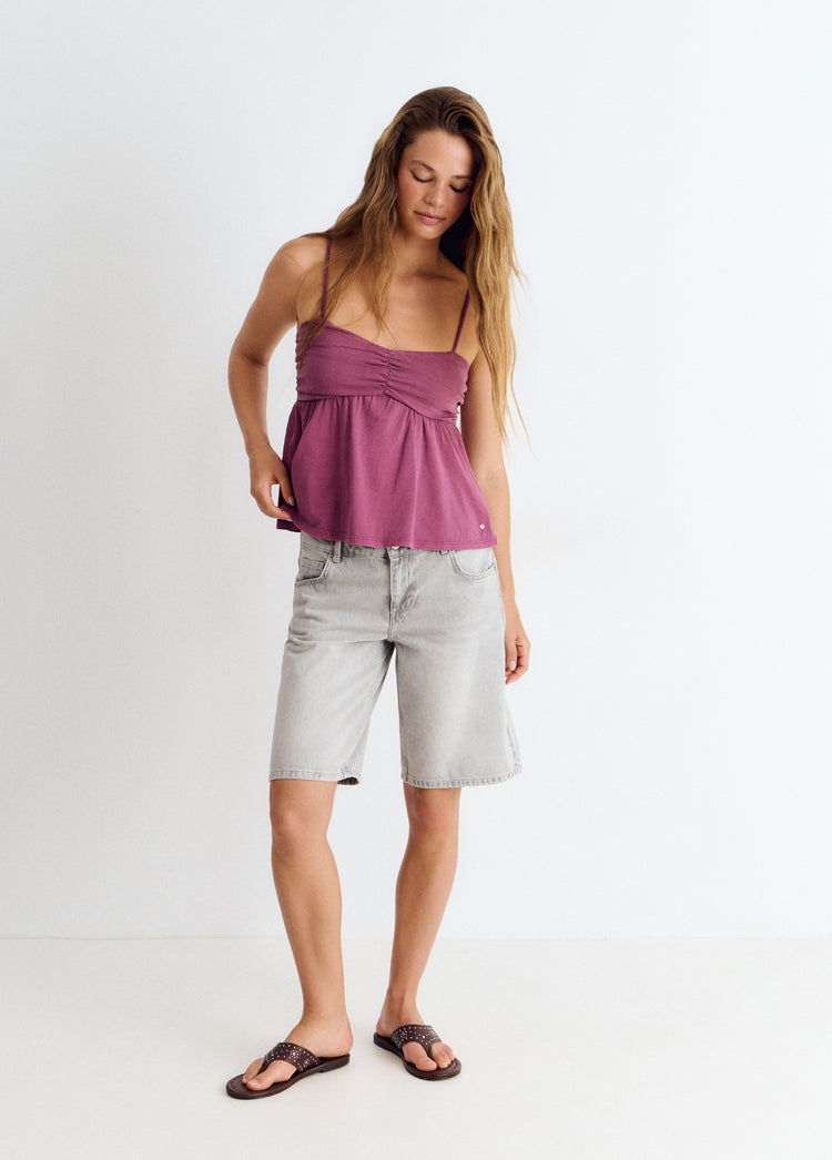 Ruched strap top