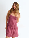 Dress with pintucks and lace