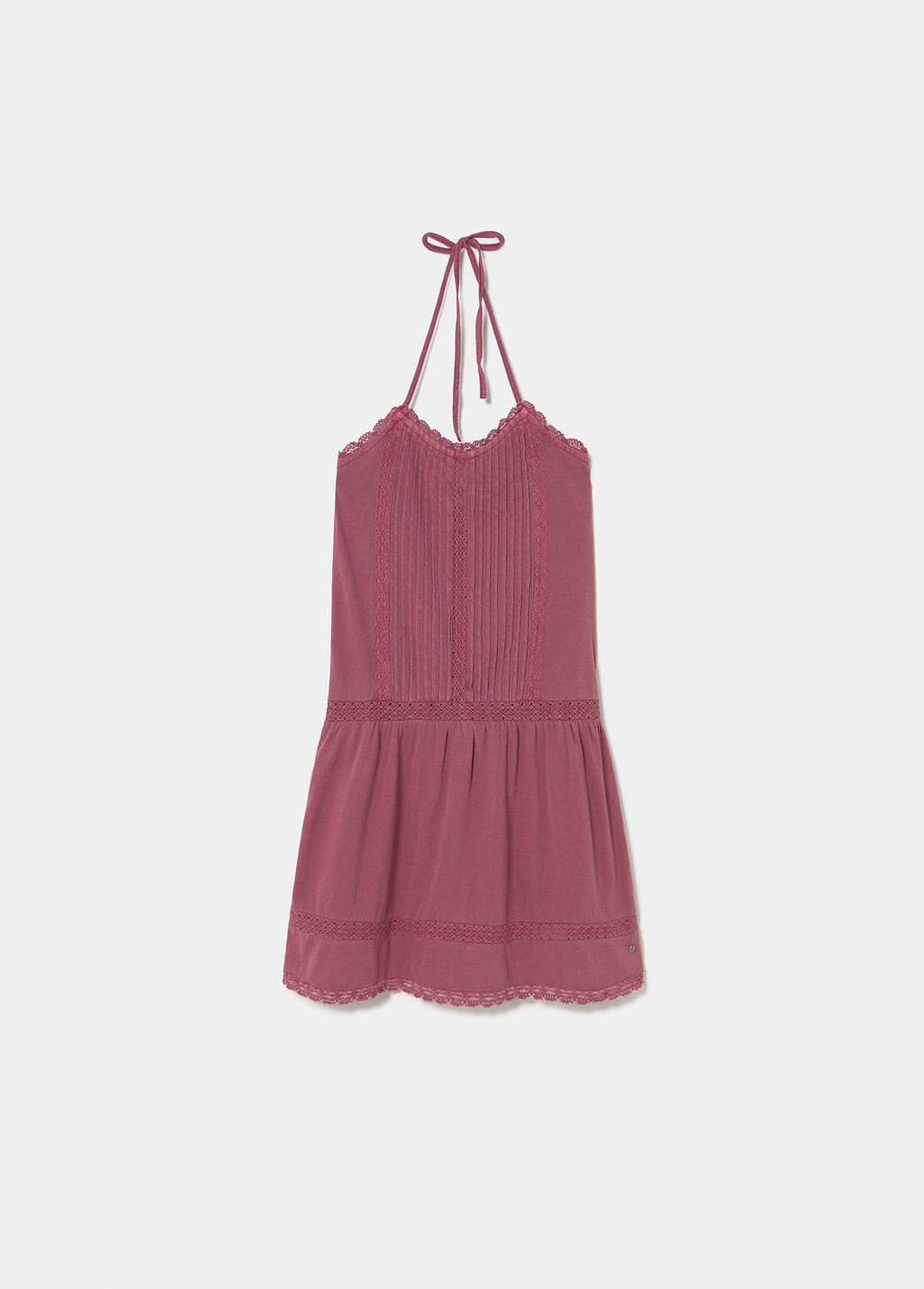 Dress with pintucks and lace