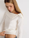 Jersey cuello canalé botones