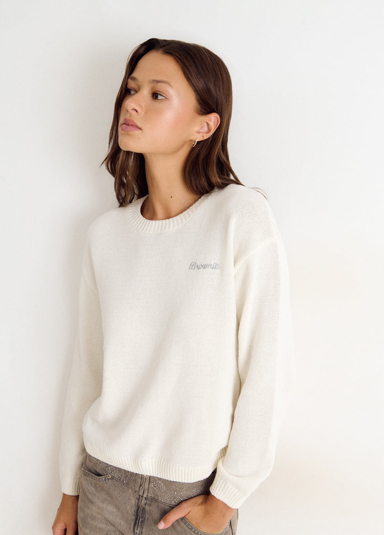 Wing studded back sweater