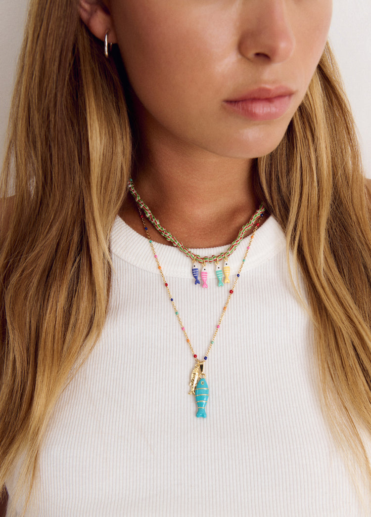 Double fish necklace