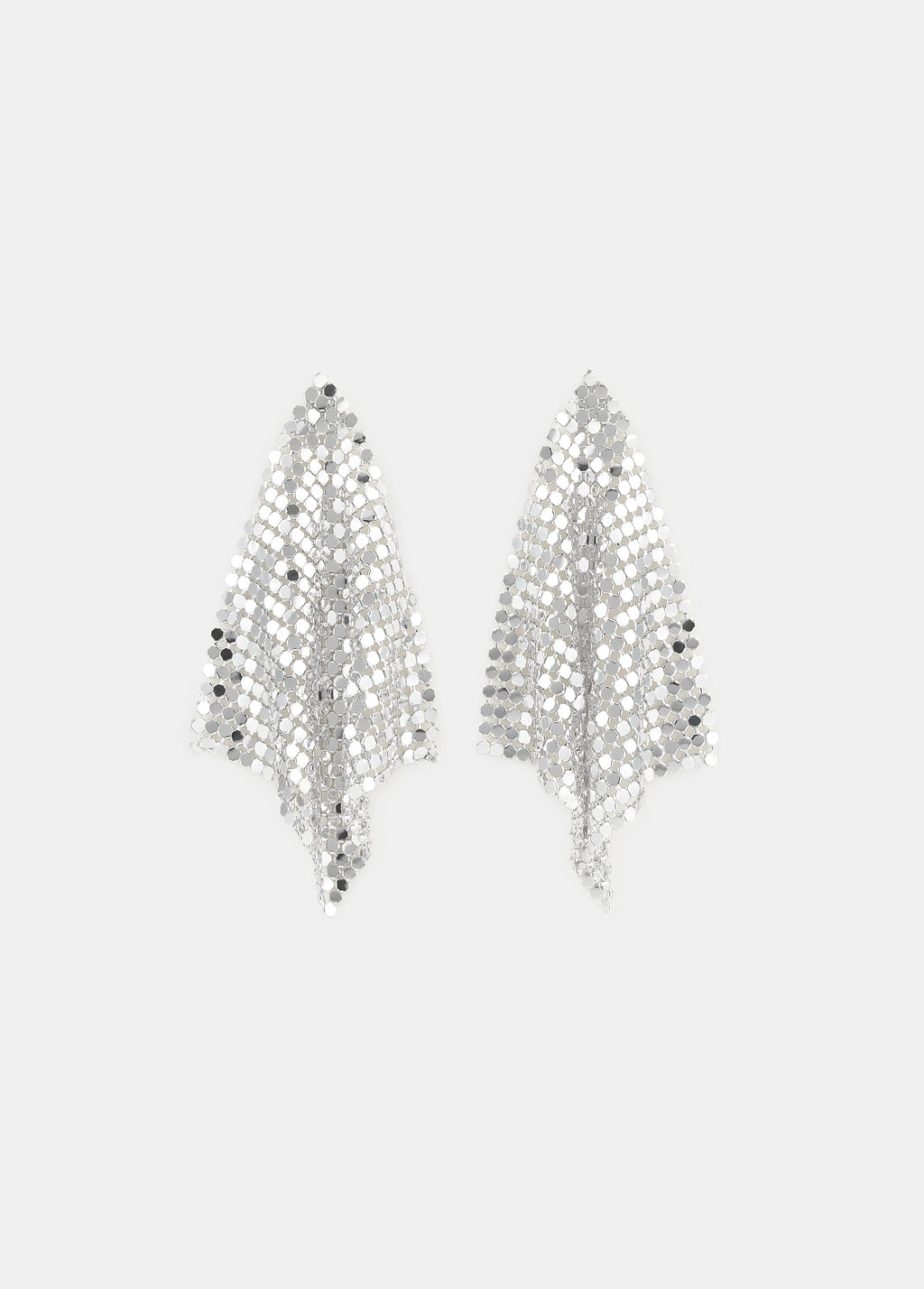 Metal mesh diamond earrings