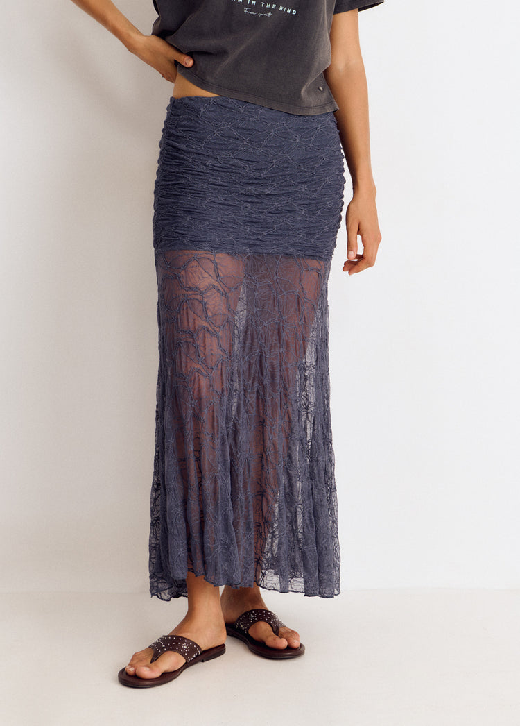 Draped lace skirt