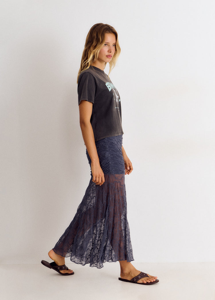 Draped lace skirt