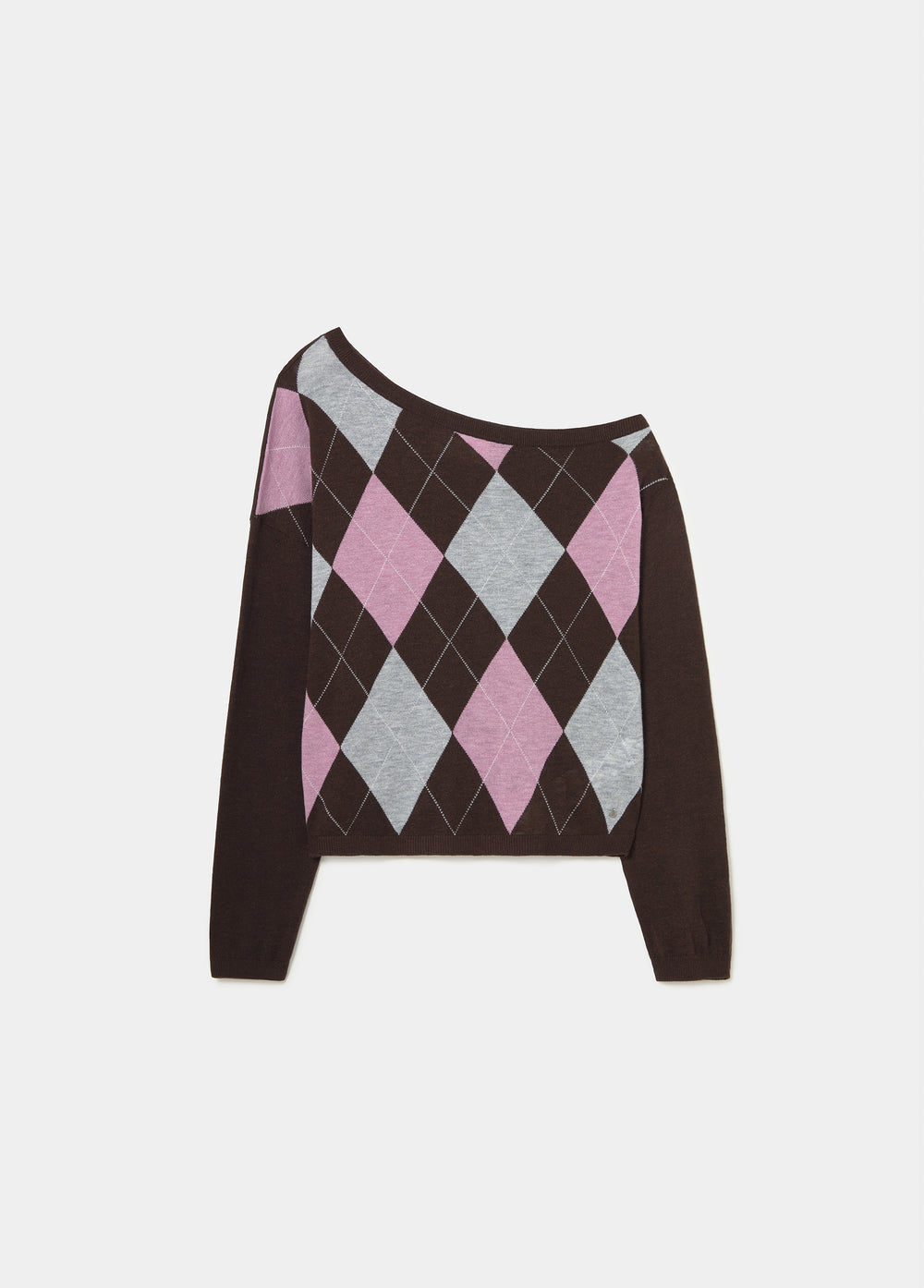 Asymmetrischer Rautenpullover