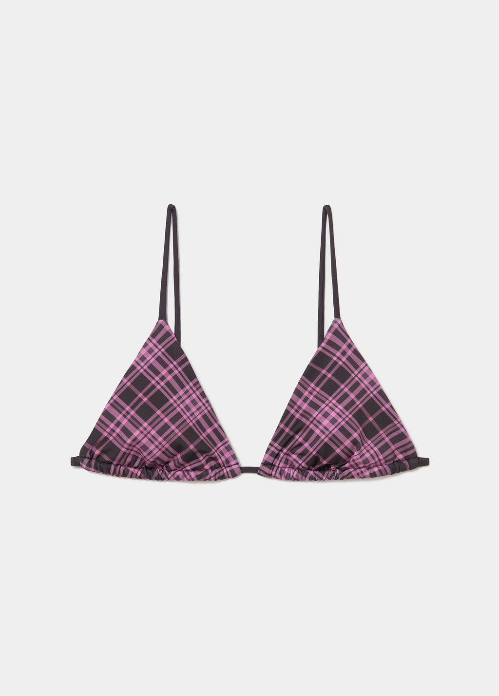 Plaid printed triangle bikini