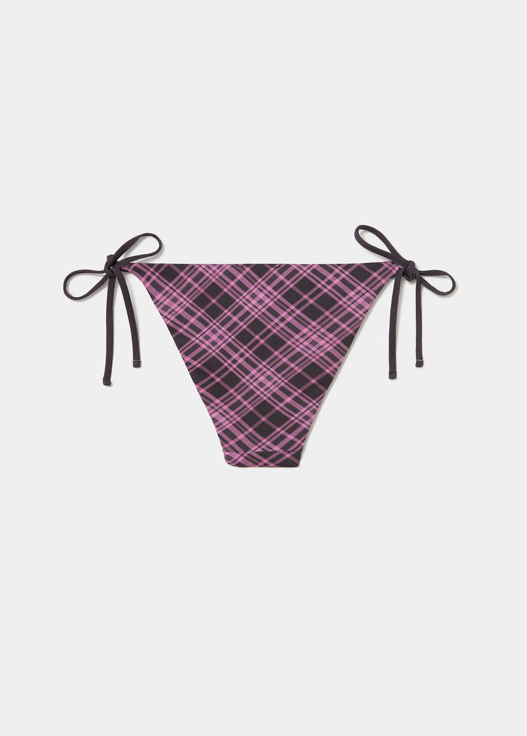 Plaid printed bikini bottoms