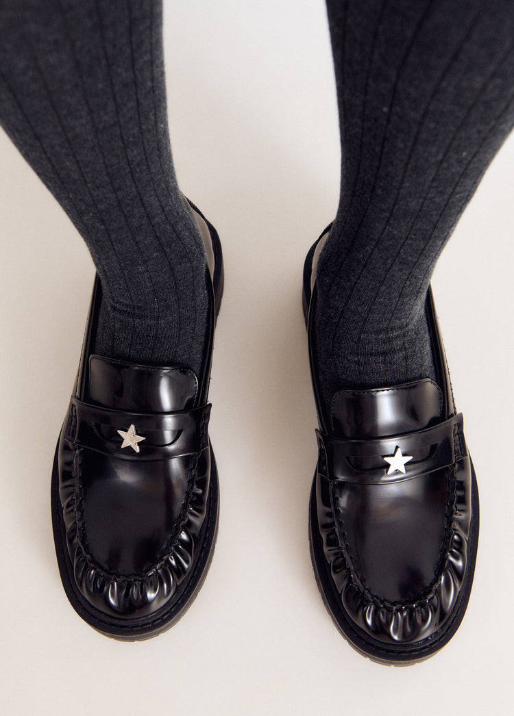 Gathered loafer with star detail