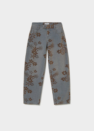 Floral jacquard jeans