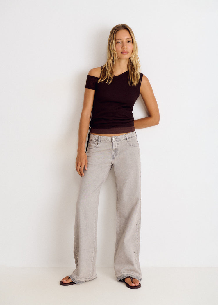 Jeans with side studs