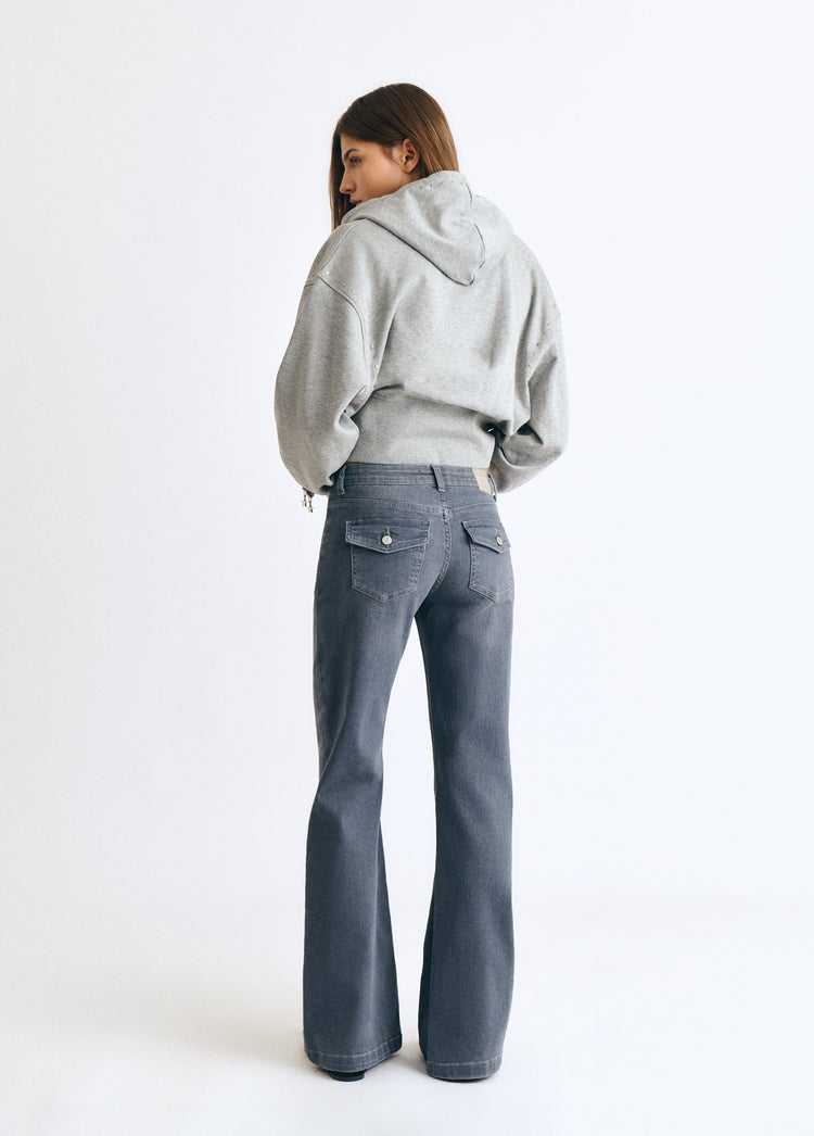 Flare jeans with back pockets