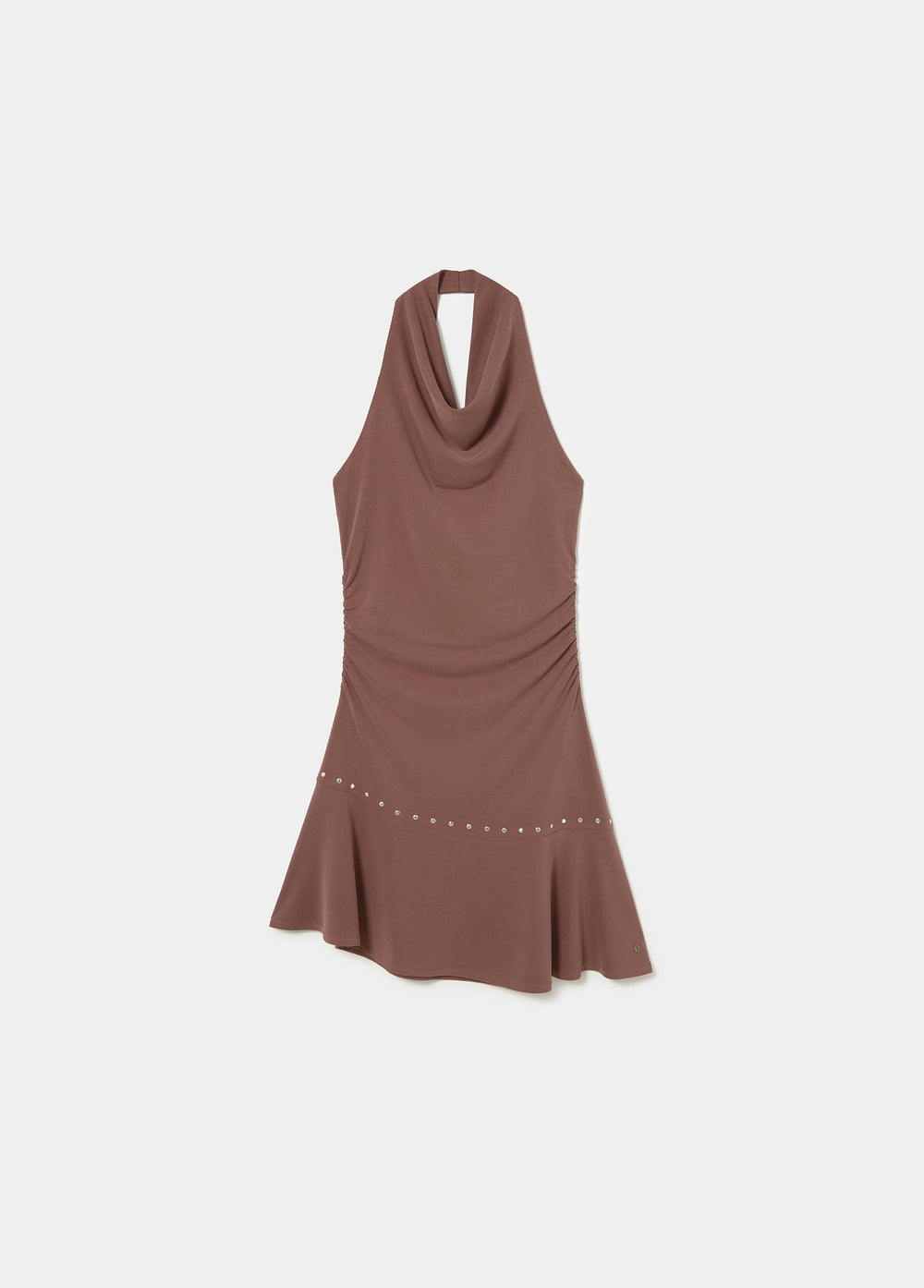 Vestido cupro halter tachas