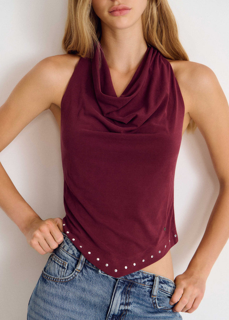 Studded halter top
