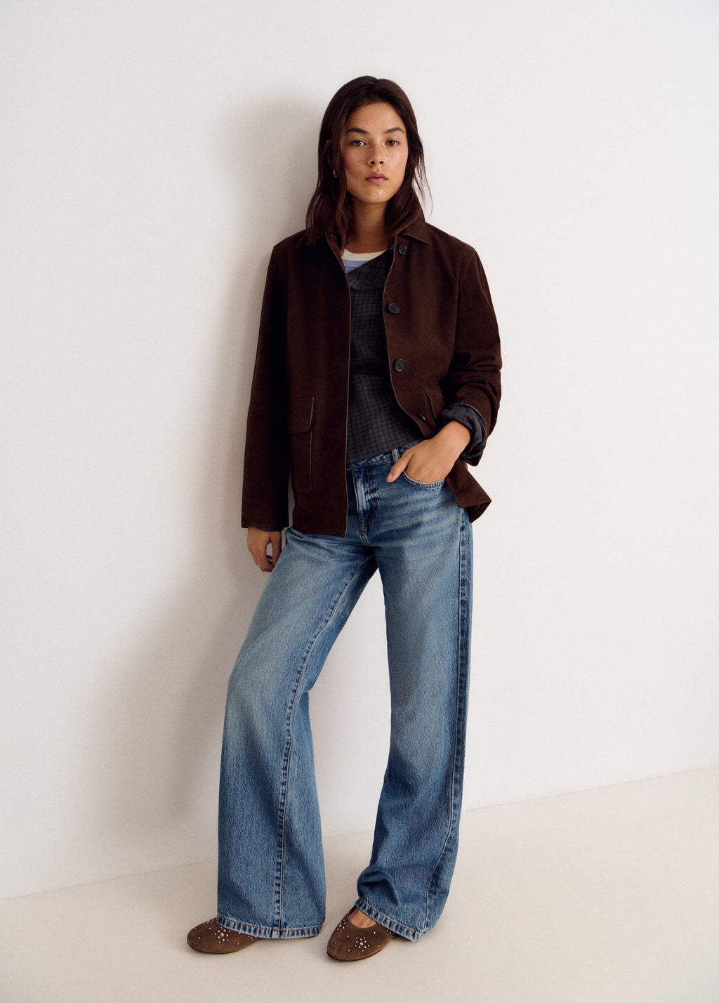 Suede leather jacket