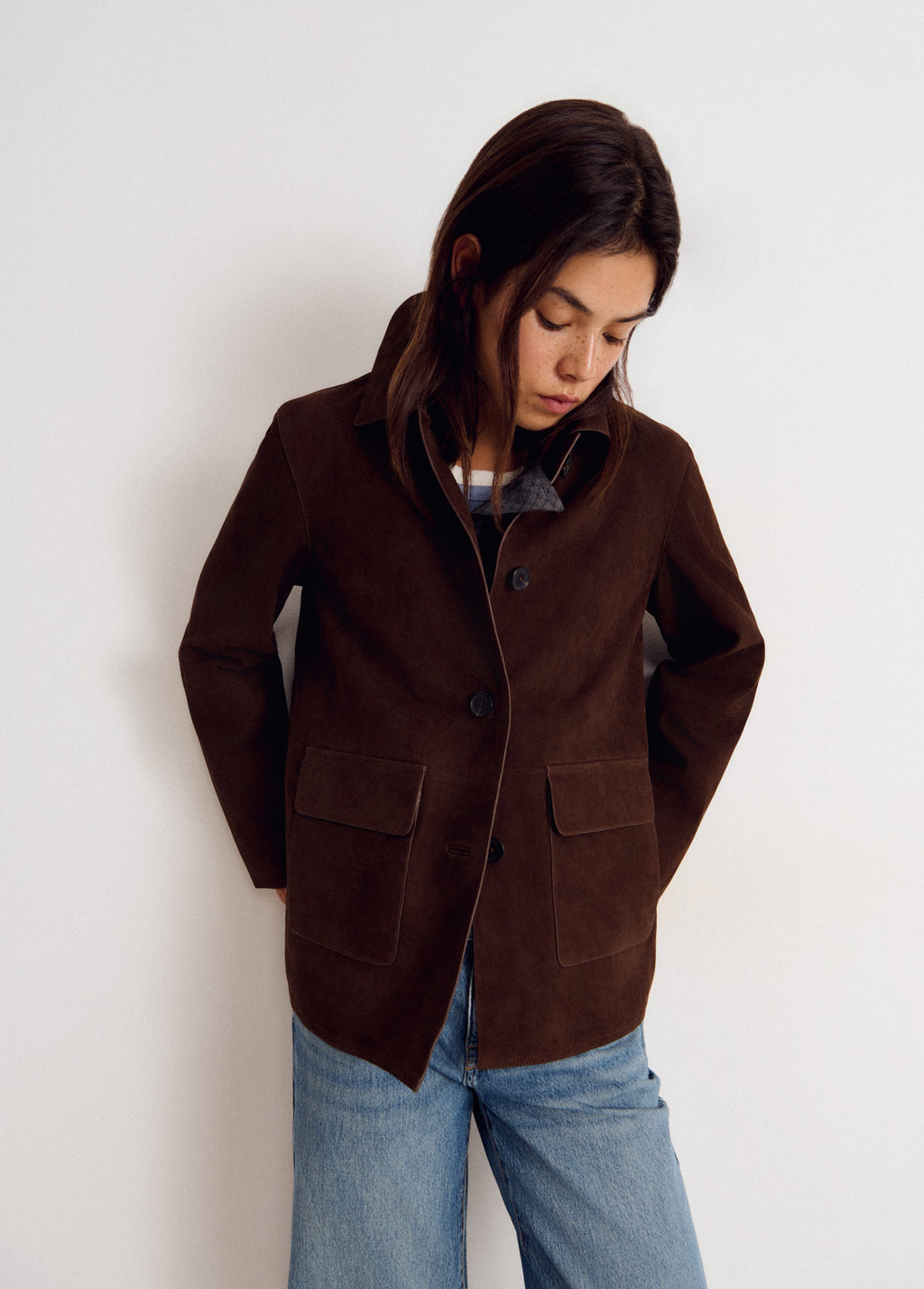 Suede leather jacket