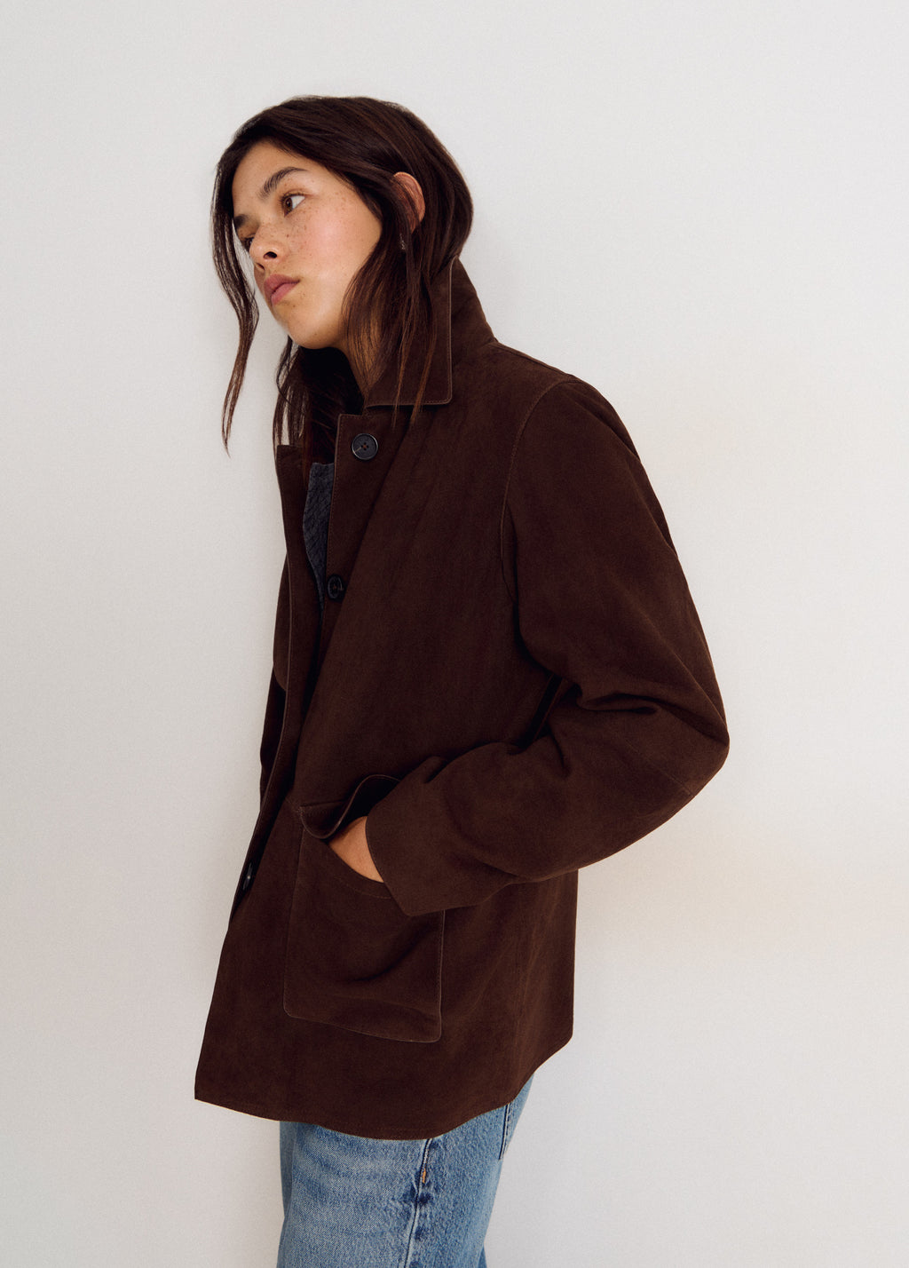 Suede leather jacket
