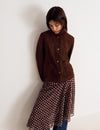 Mandarin-collar leather jacket