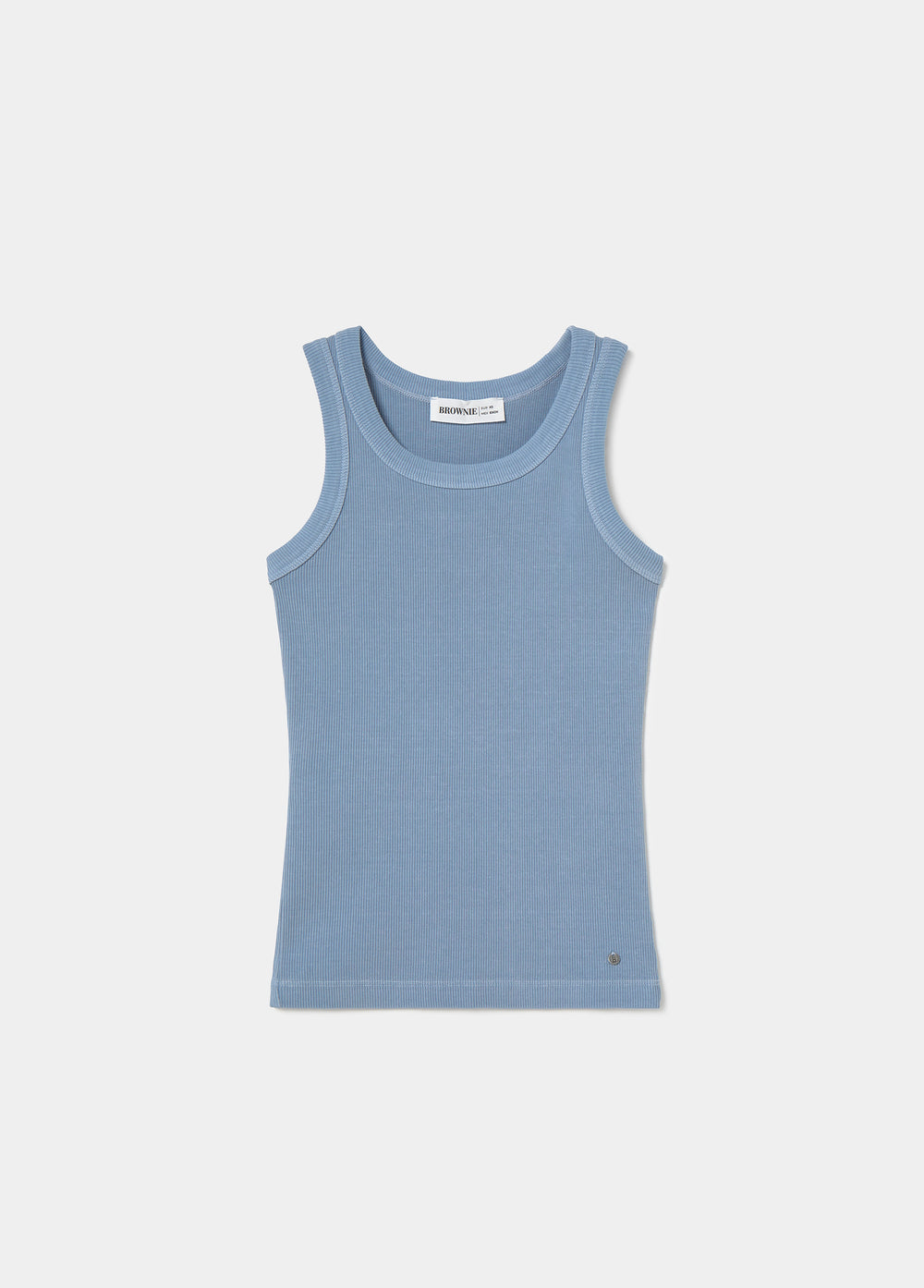 Camiseta de tirantes azul con tejido acanalado y corte ceñido