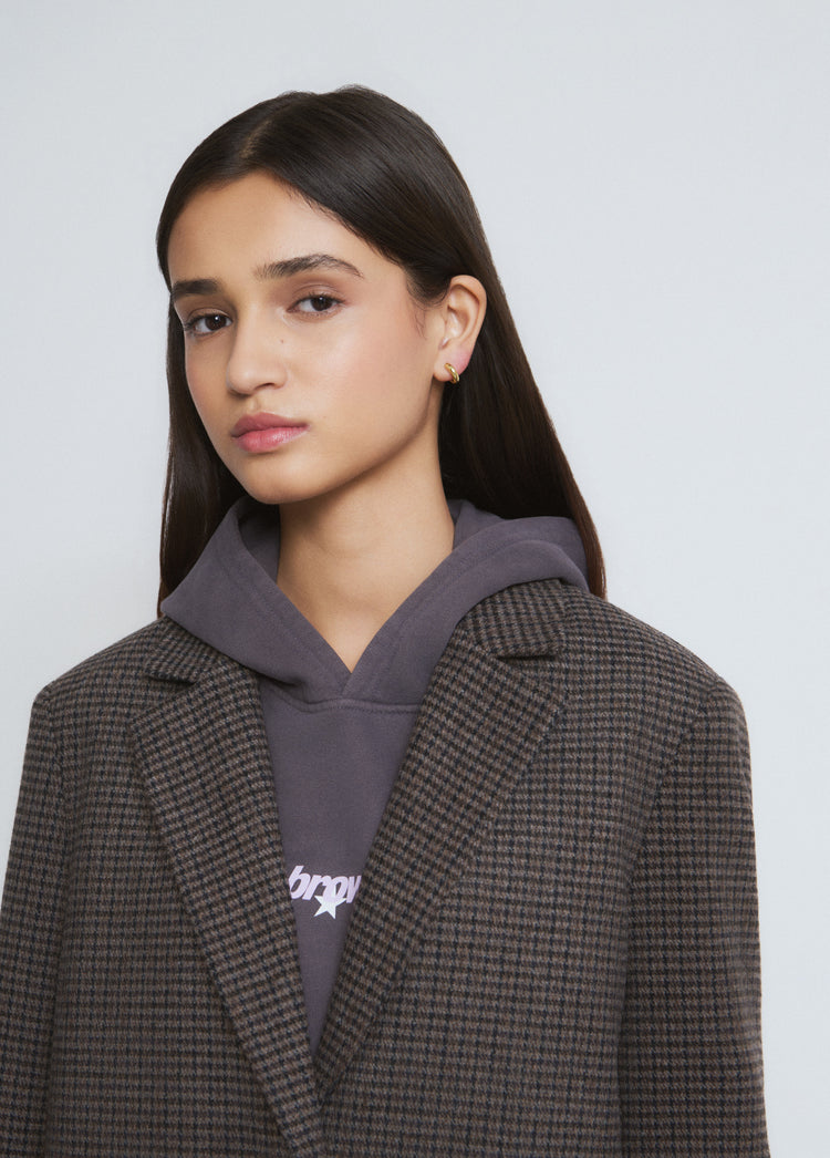 Long coat with small checks