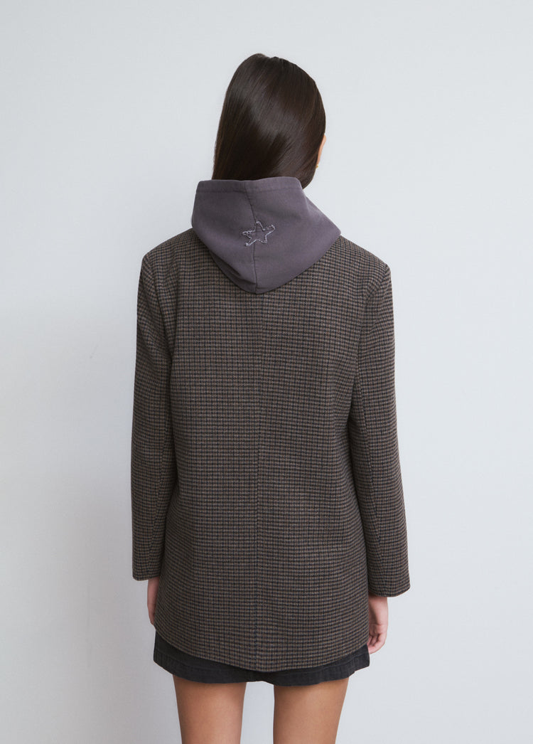 Long coat with small checks