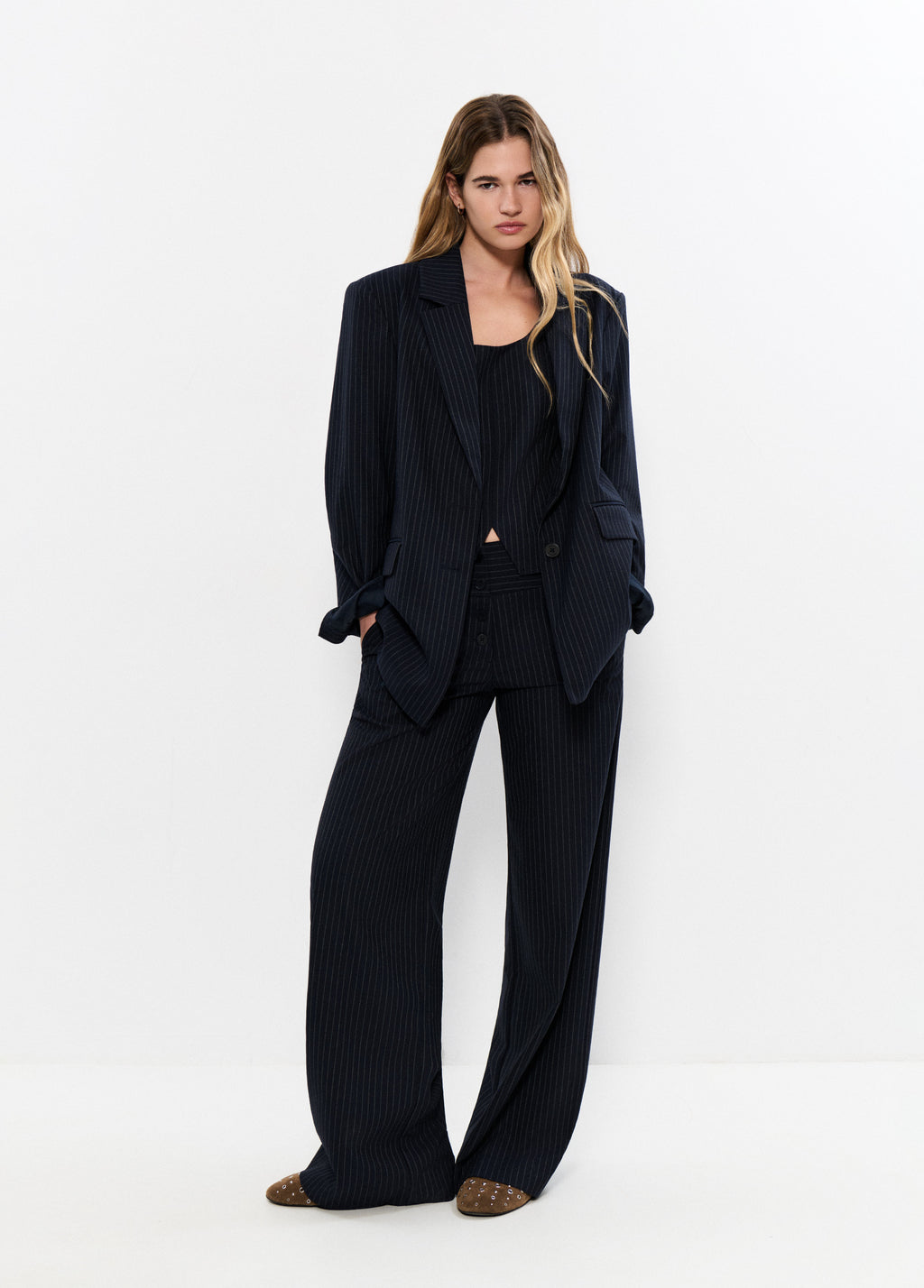 Blazer met diplomatenstreep