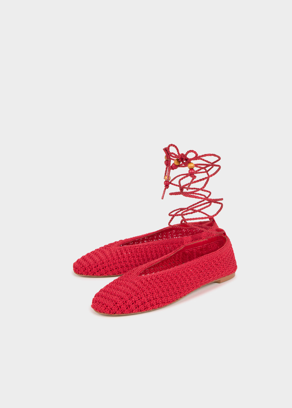 Crochet ballerina shoes with laces
