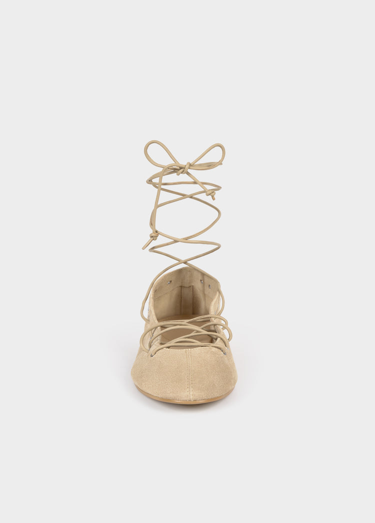 Ballerina's met eyelets en bindbandjes