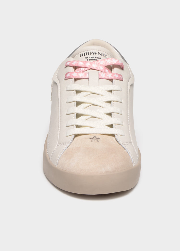 Sneakers with glitter star appliqué